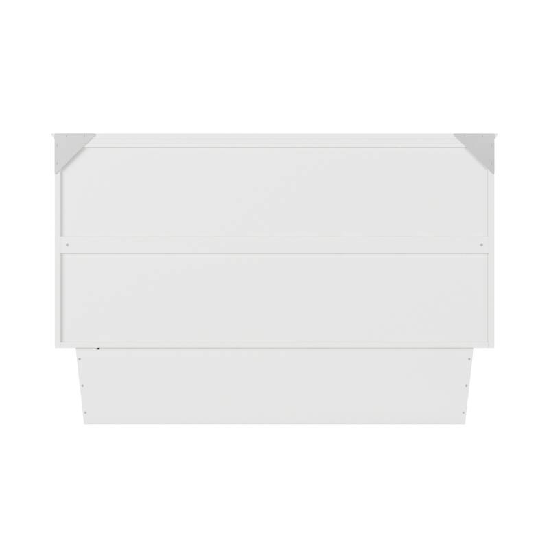 Murphy Bed Chest with Mattress & Charging Station - Space Saving Furniture - White Finish