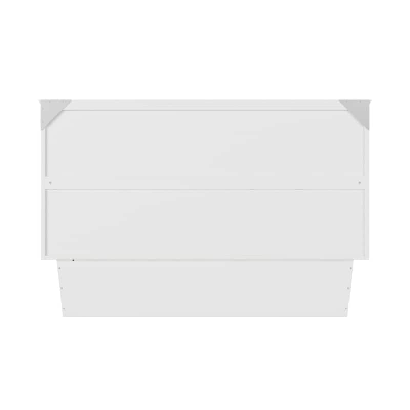 Queen Murphy Bed Chest Solid Wood - Mid-Century Modern Design with Mattress & USB Ports
