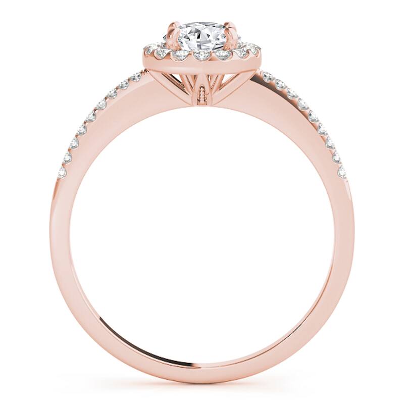 Auriya 14k-Rose Gold Lab Grown Round Diamond Halo Engagement Ring 0.50 to 5.00 ct. tw. (F-G VS)