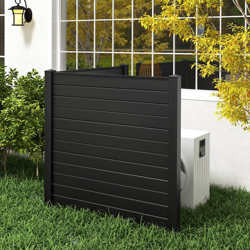 Costway Outdoor 48"L x 48"H PVC Privacy Fence Panels with Metal Ground - See Details