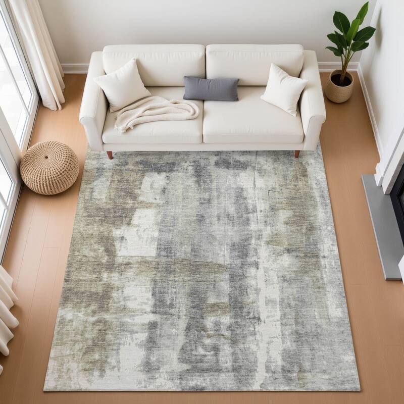 Premium Washable Super Soft Abstract Glam Mayfield Rug - Beige - 2'6" x 3'10"