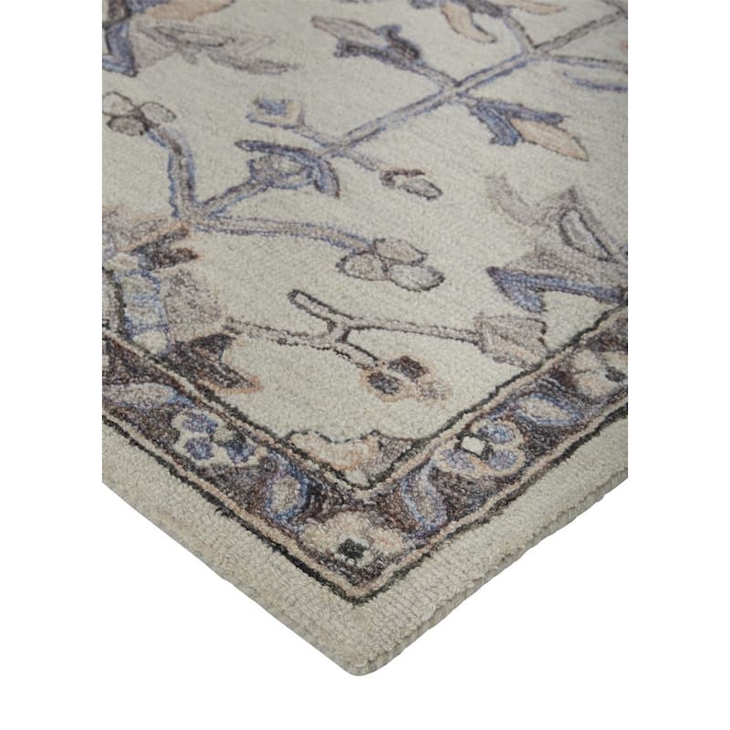 Faris Rustic Farmhouse Rug, Flora/Fauna, Gray/Golden, Accent Rug