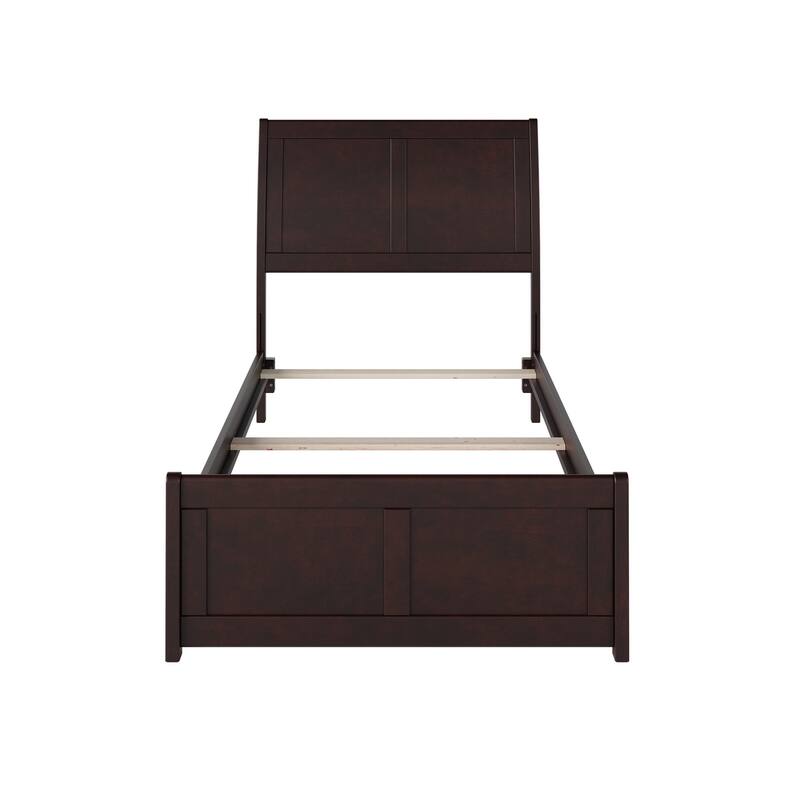 Portland Twin XL Traditional Bed with Matching Foot Board in Espresso