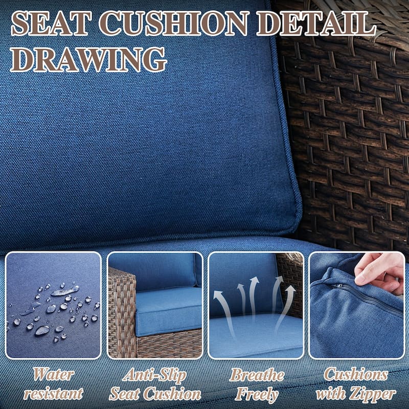Outdoor Sofa Seating with Ottoman
