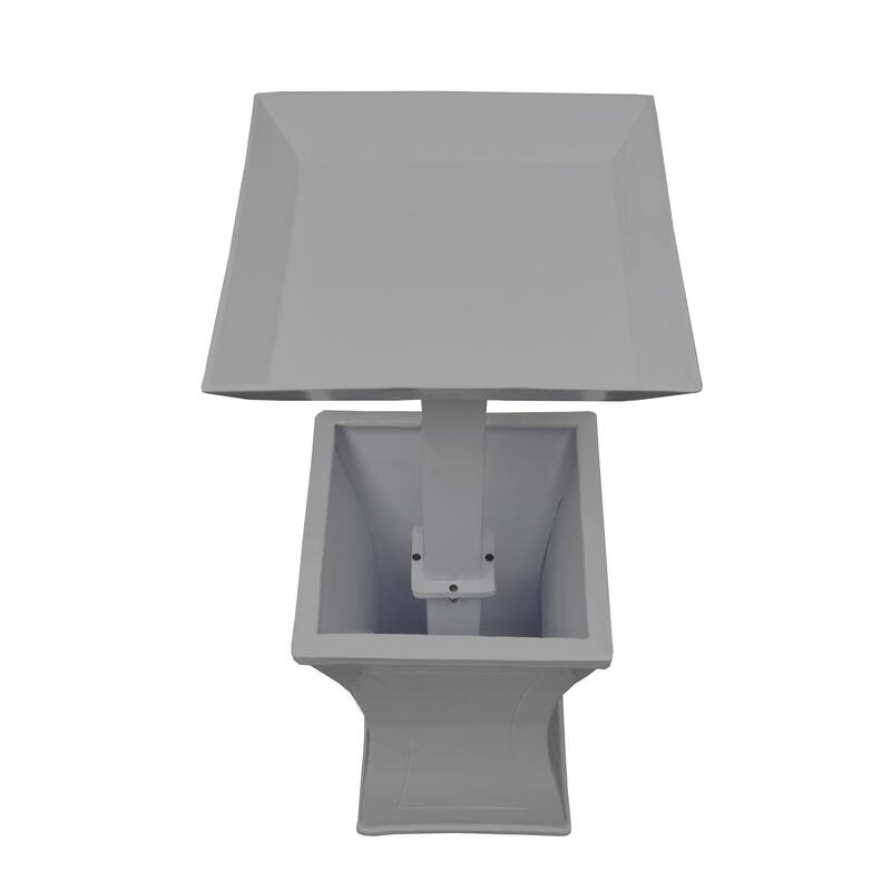 Modern Square Cast Aluminum Metal 40-in Bird Bath and Planter Vase Combo