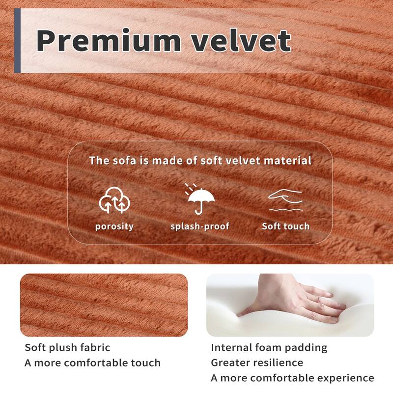 78.7" Full-Size Folding Sofa Bed, Sleeper Futon Loveseat, Plush Corduroy Foam-Filled Couch