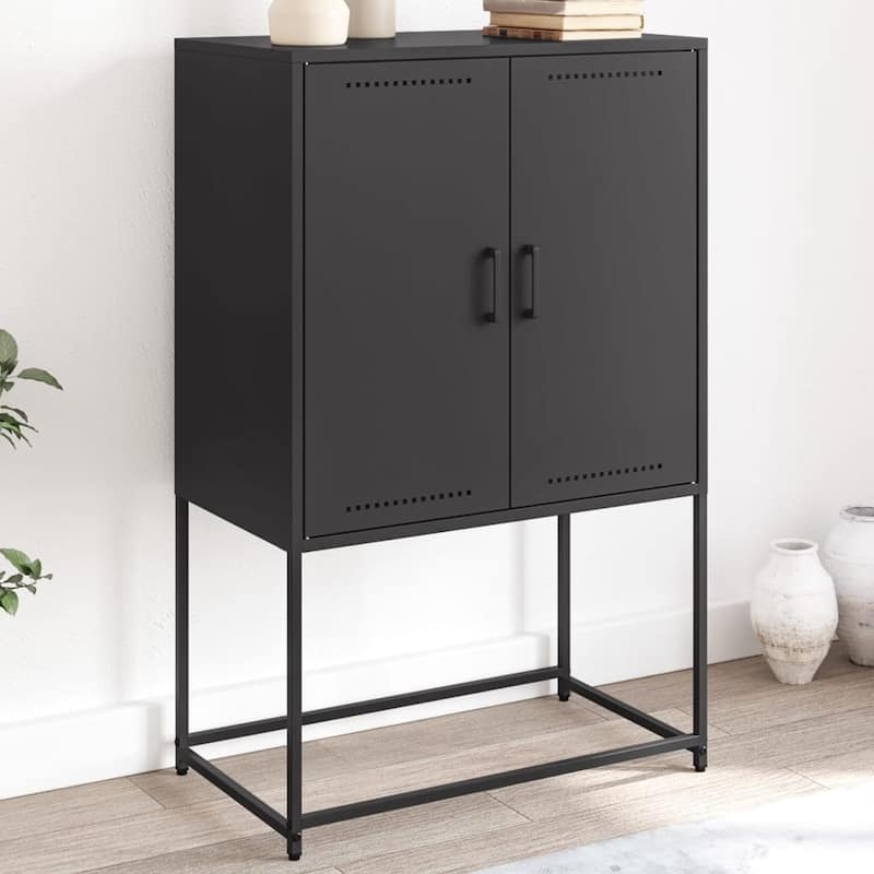 vidaXL Highboard Storage Side Cabinet Cupboard Living Room Furniture Steel - 26.9 x 26.9 x 42.1