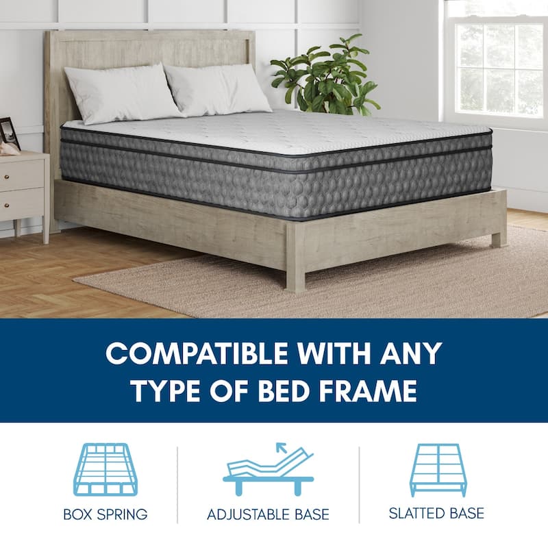 Sadie, 11-inch, Cooling Gel Memory Foam Cushioned Euro Top Hybrid Mattress, CertiPUR US and Greenguard Gold Certified