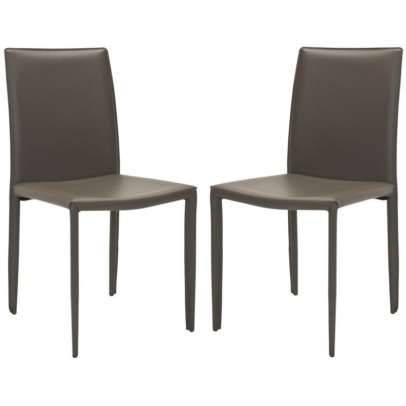 SAFAVIEH Oneida Faux Leather Dining Room Chair (Set of 2) - 18.9" W x 22.8" L x 35.8" H - 19"Wx23"Dx36"H