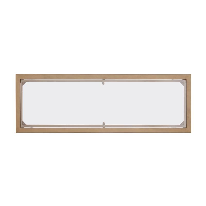 Clear Glass Console Table Gold Metal Frame with Shelves and 43" Rectangular - 42.5" L x 14.5" W x 30" H