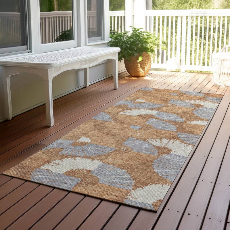 Machine Washable Indoor/ Outdoor Modern Jay Chantille Rug - Paprika - 2'3" x 7'6"