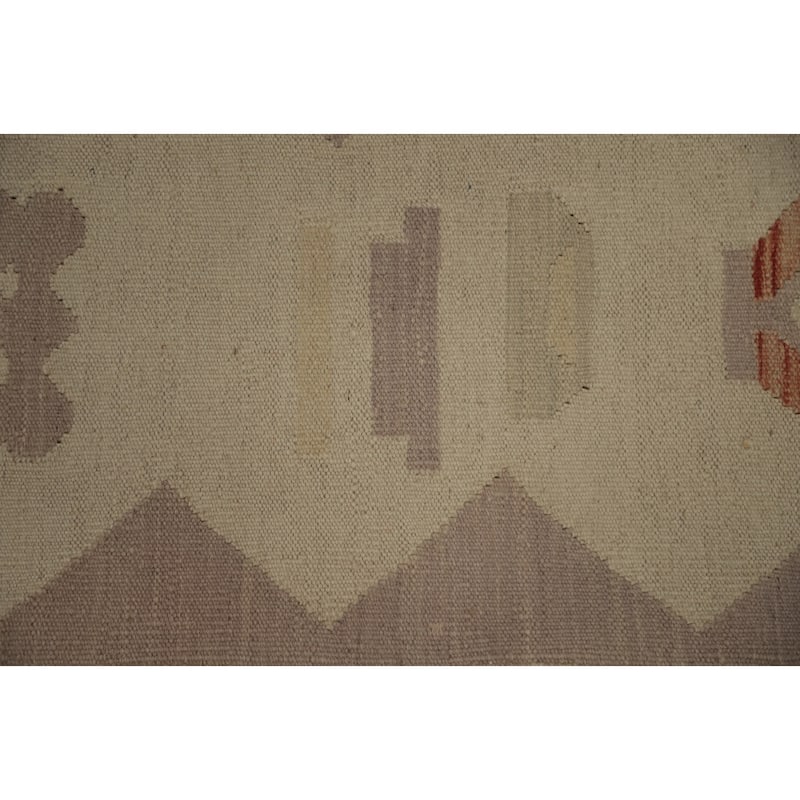 Hand Woven Oriental 100% Wool Carpet Southwestern Tribal Beige & Ivories Kilim Area Rug - 5' 11'' X 3' 11''