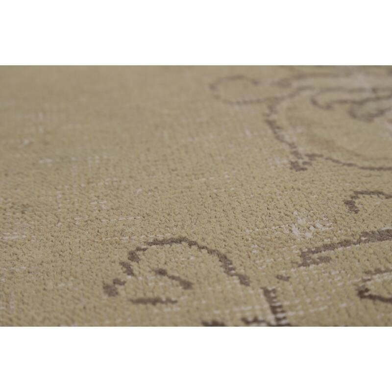 Tabriz Persian Vintage Area Rug Handmade Traditional Beige Wool Carpet - 9'6"x 12'10"