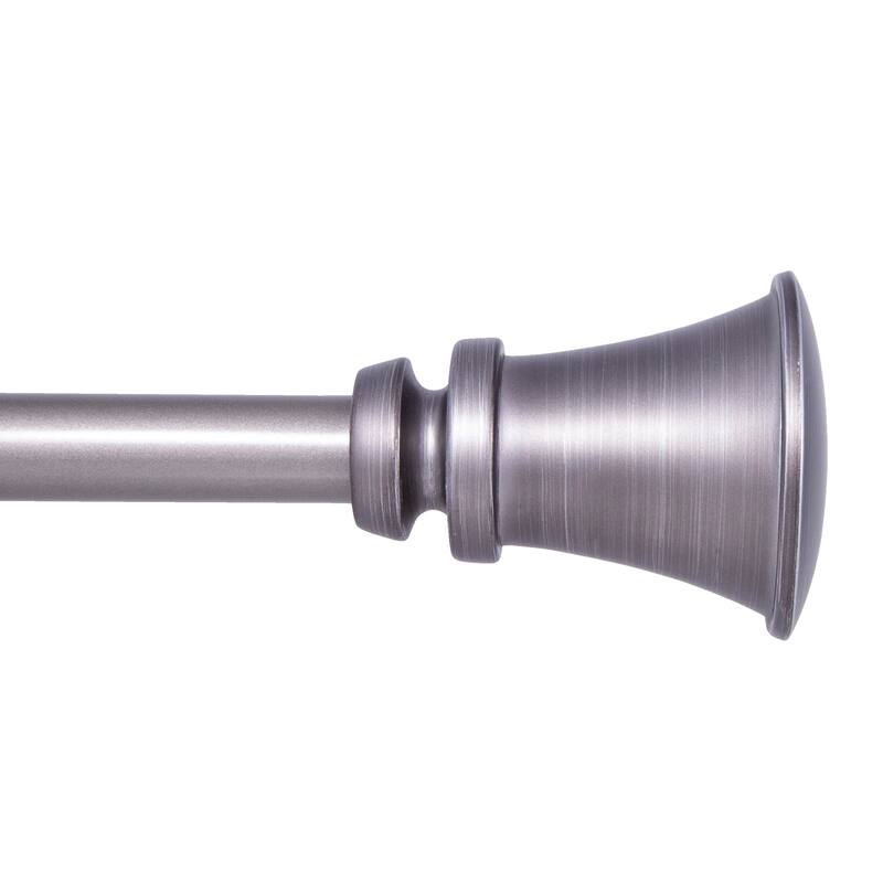 Kenney® Nile 3/4" Standard Decorative Window Curtain Rod, 36-66", Pewter - 66-120" - Pewter