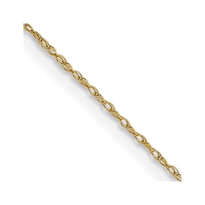 Curata 14k Yellow Gold Solid 0.5mm Carded Cable Rope Chain Necklace Options: 16 18 20 24