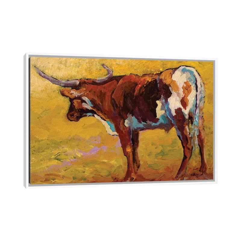 iCanvas "Longhorn Portrait, Back" by Marion Rose Framed - White - 18x26
