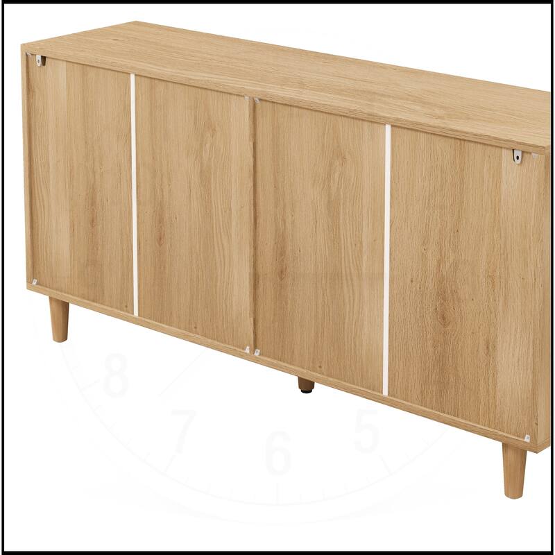 6-Drawers Rattan Storage Cabinet with White Drawer Slides