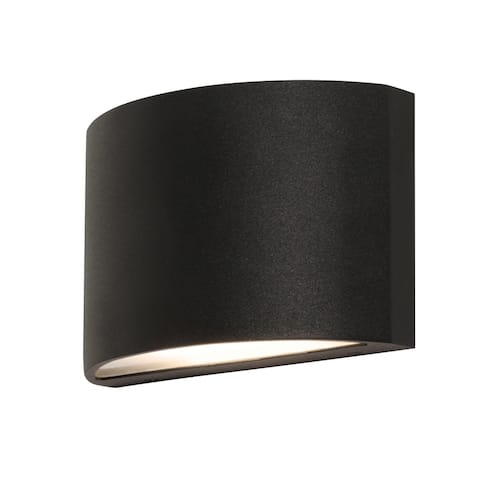 Colton 1-light ADA Black LED Outdoor Sconce, Frosted White Glass Shade