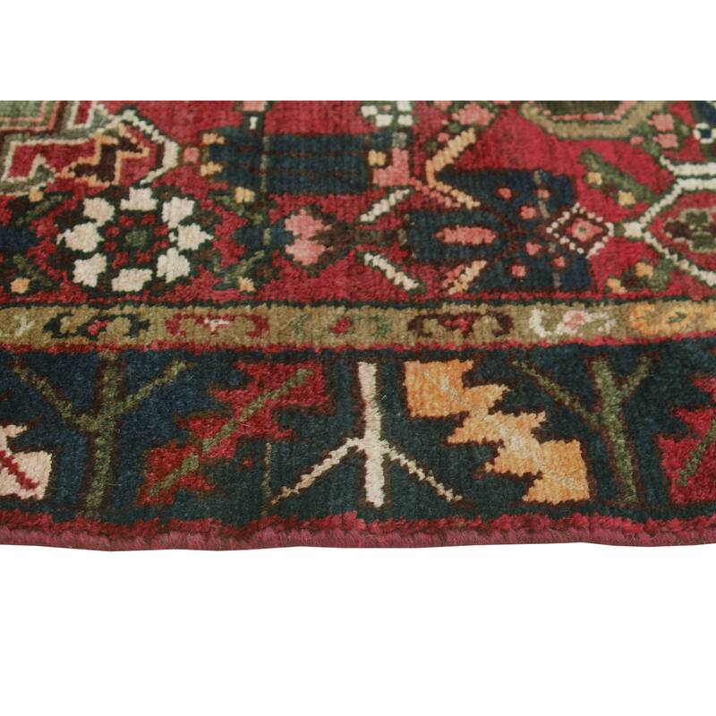 Fine Vintage Distressed Bradwell Burgundy/Navy Runner - 3'1" x 9'10"