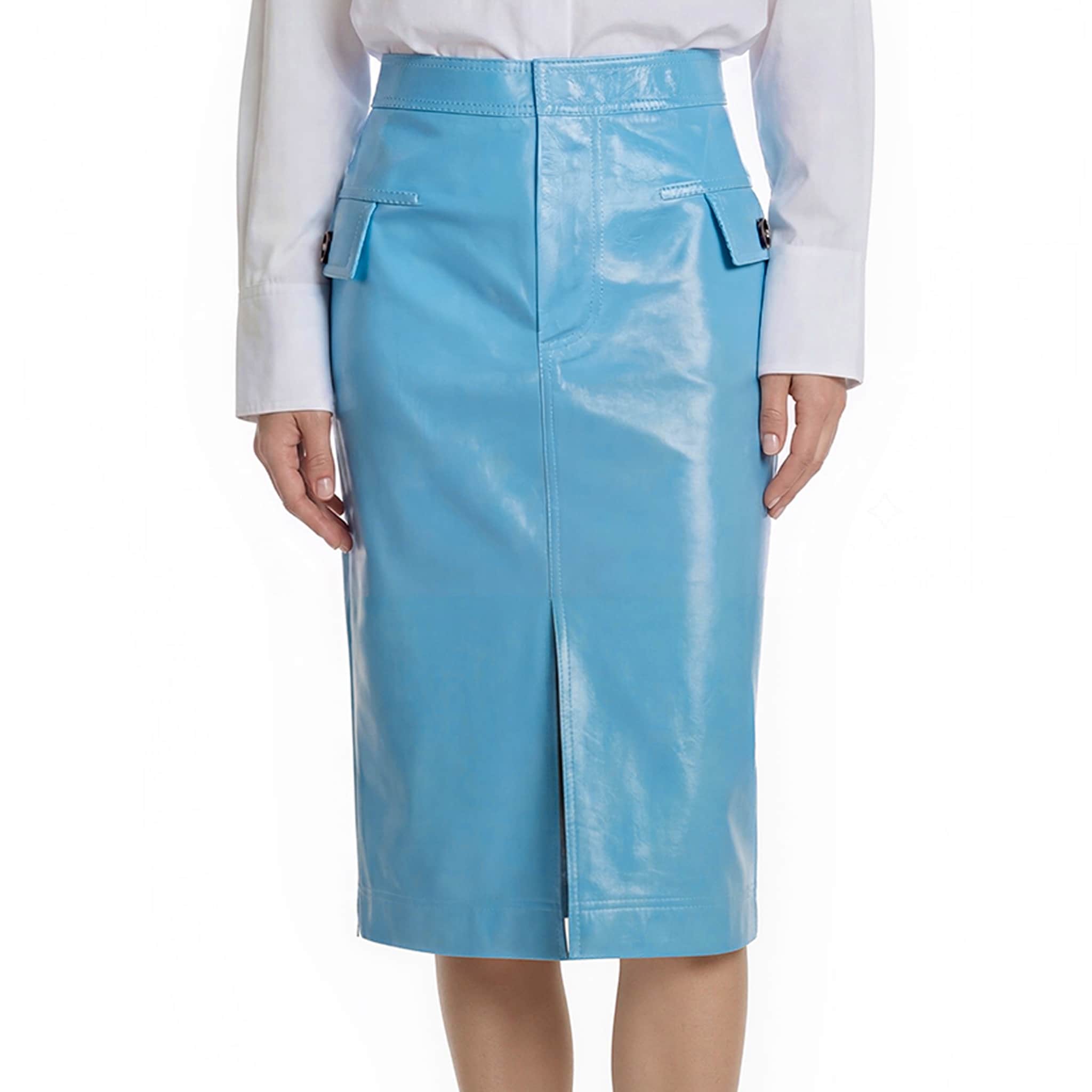 Bottega Veneta Shiny Leather Skirt