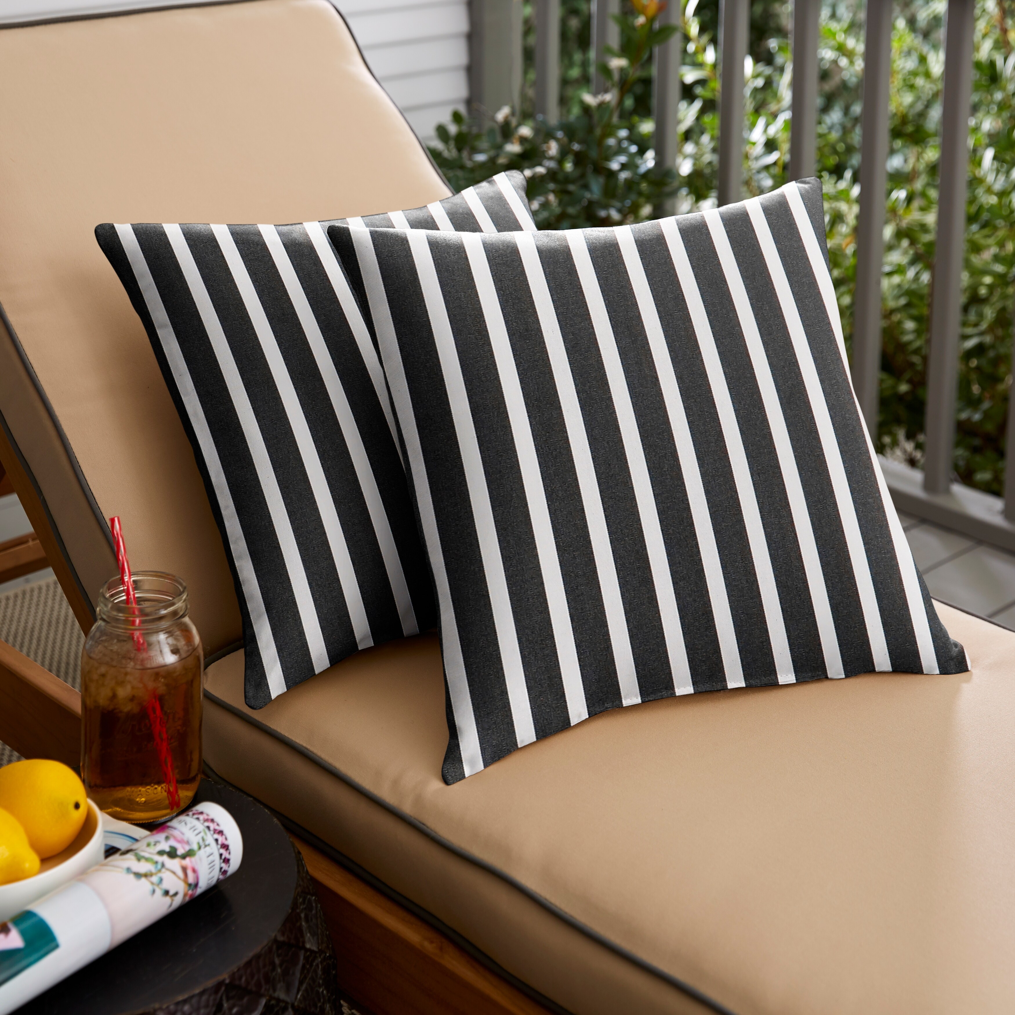 Black and white on sale outdoor pillows