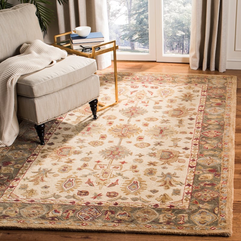 SAFAVIEH Handmade Anatolia Bibbi Traditional Oriental Hand-spun Wool Rug - 3' x 5' - Ivory