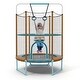 preview thumbnail 1 of 8, Gymax 60'' Trampoline for Kids w/ Gymnastic Bar Rings Foamed Handle No Kids