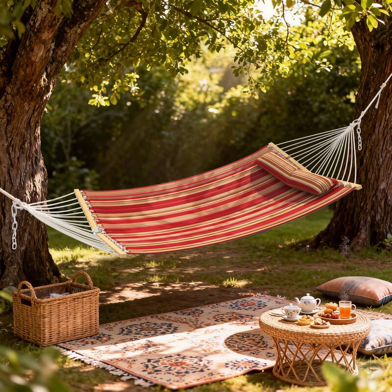 EROMMY Modern Portable Hammock, Hand-Woven Ropes, Anti-Tipping Design for Backyards, Beaches & Campsites