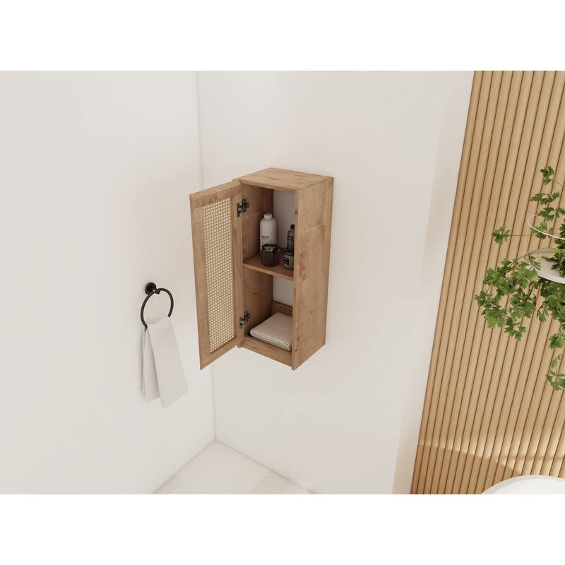 Modern Floating Bathroom Cabinet with Hidden Handle, Wall Mounted Side Cabinet Storage Cabinet