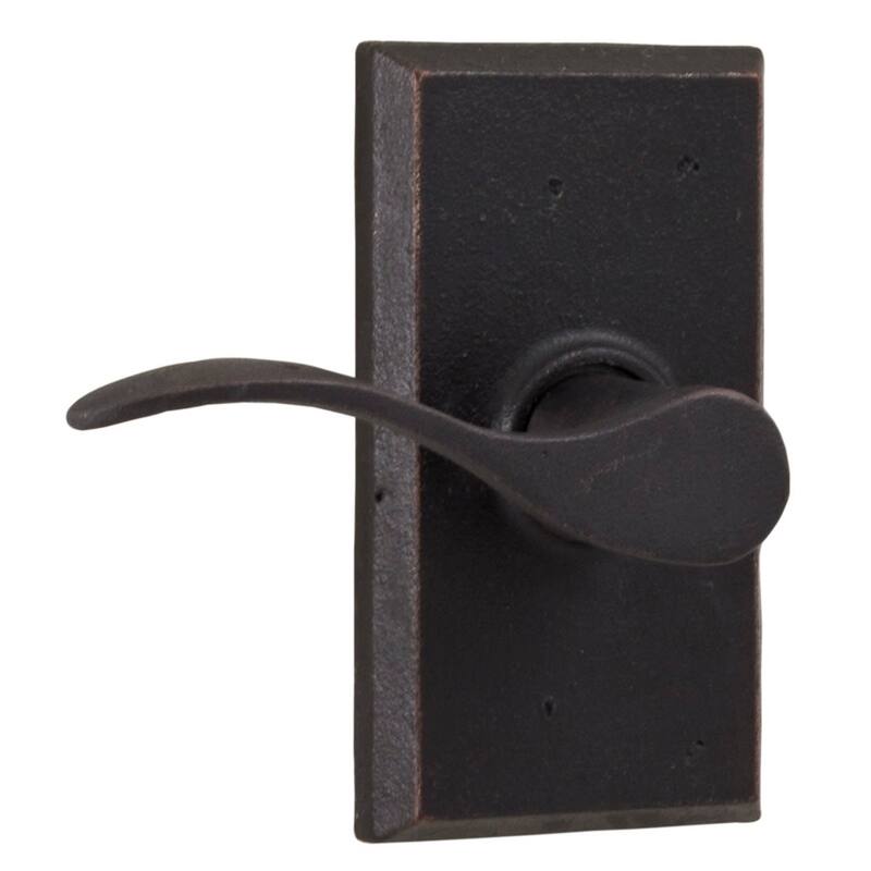 Weslock Carlow Left Handed Passage Door Lever Set with Square Rose - Oil Rubbed Bronze