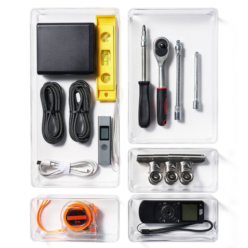Clear Drawer Organizer Set for Office Storage