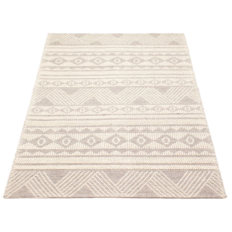 ECARPETGALLERY Braid weave Sienna Cream Wool Rug - 5'2 x 8'1