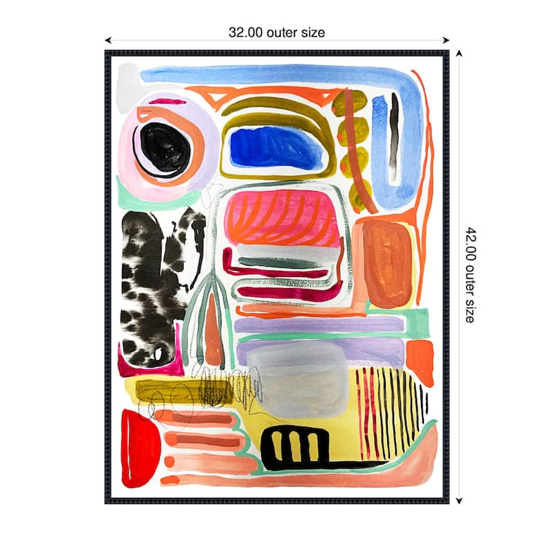 Kate and Laurel Sylvie Abstract 09 Framed Canvas by Emma Daisy