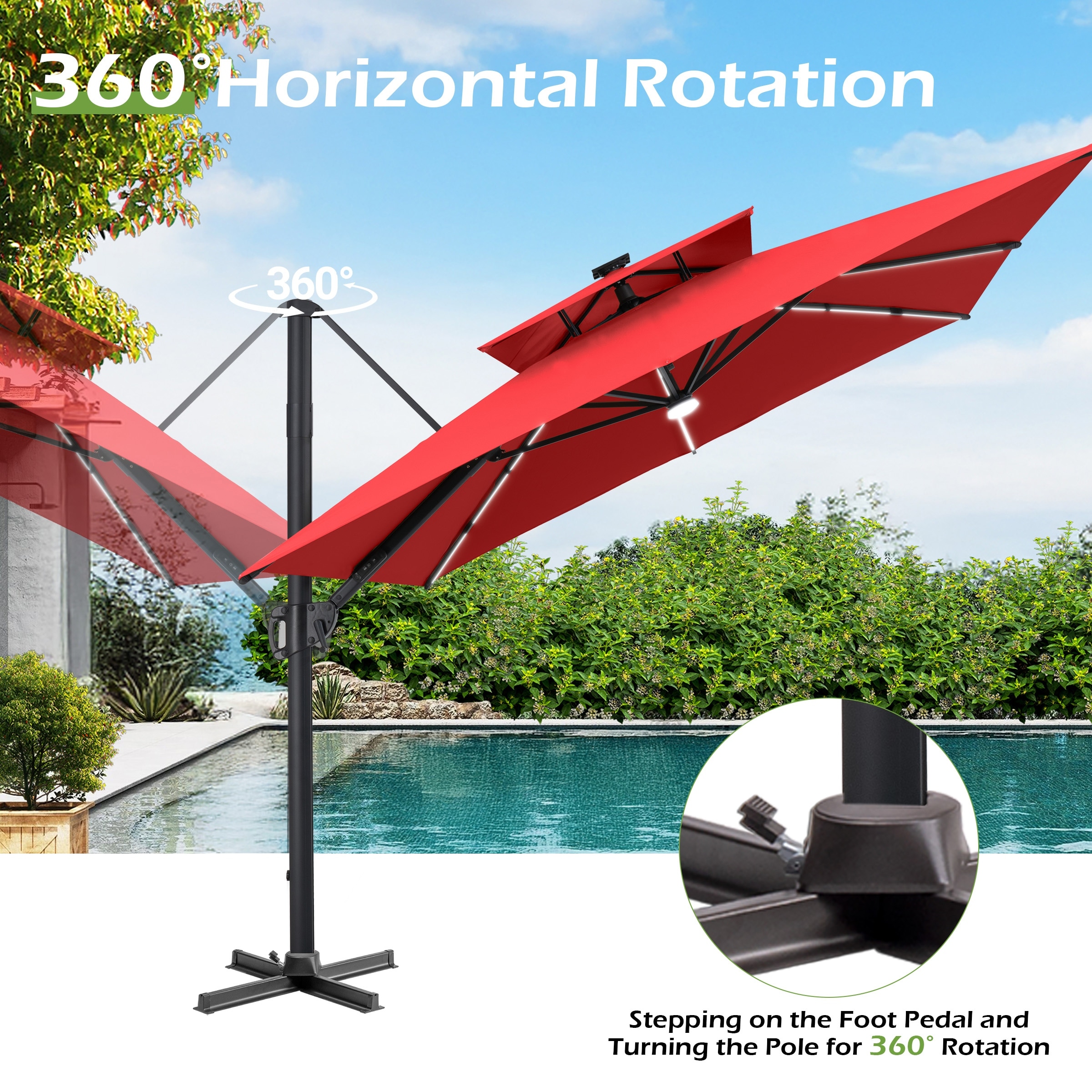 11 12 ft patio umbrella LAUSAINT HOME Upgraded Umbrellas with Base Included please search 41400834 11 to 12 Foot Outdoor
