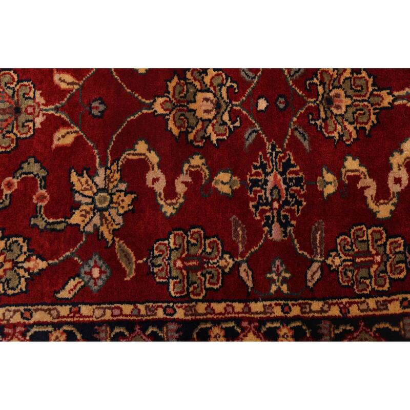 ECARPETGALLERY Hand-knotted Finest Agra Jaipur Dark Red Wool Rug - 2'7 x 9'9