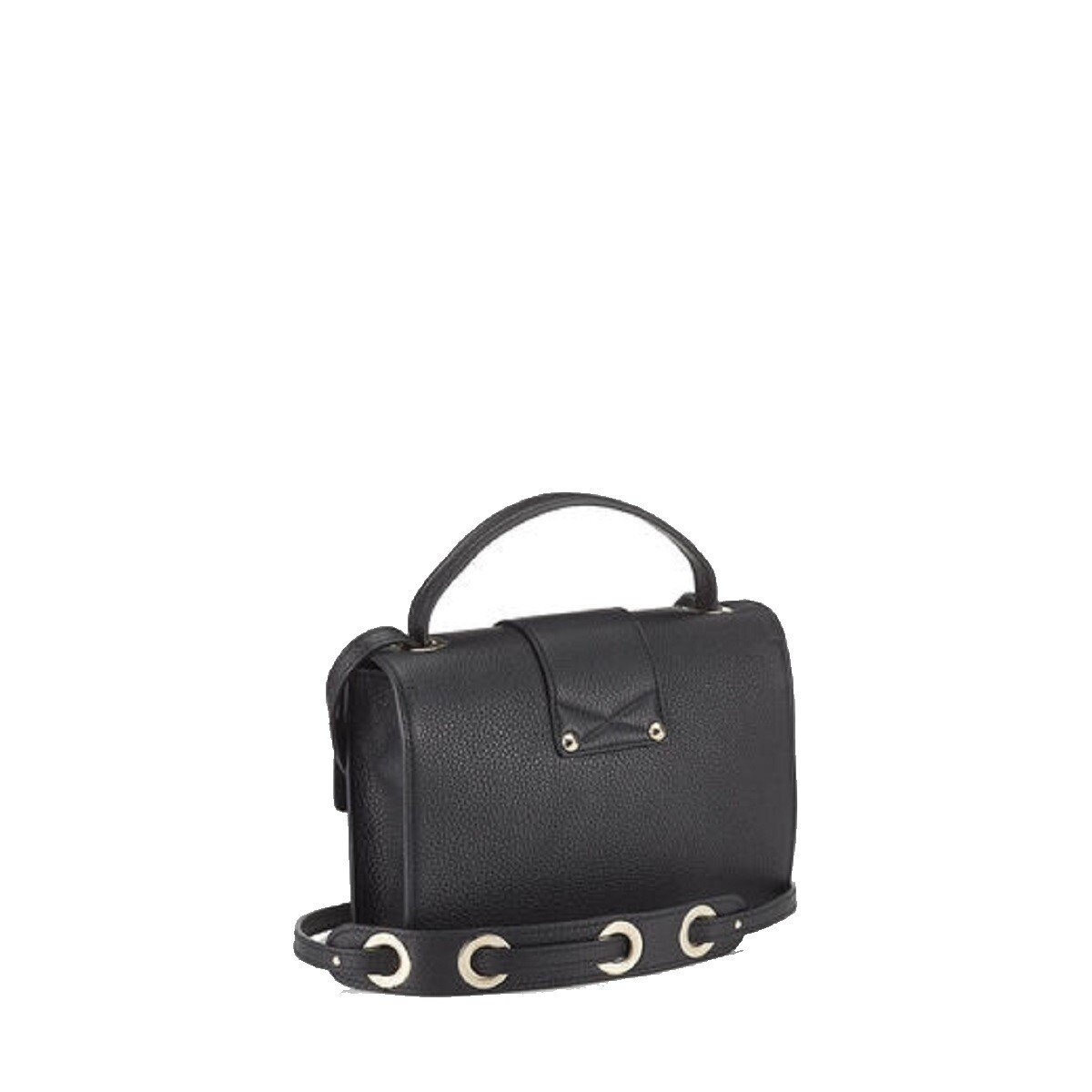Shop Jimmy Choo Black Grainy Calf Leather Cross Body Bag Silver