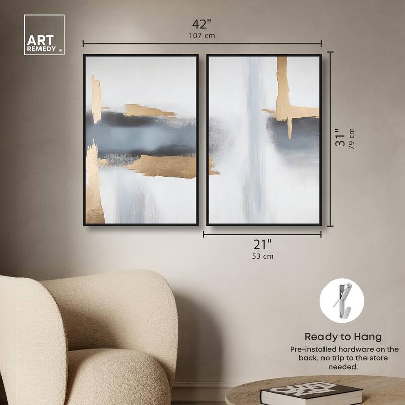 Visual Gold Vortex I Canvas Set of 2 by Art Remedy