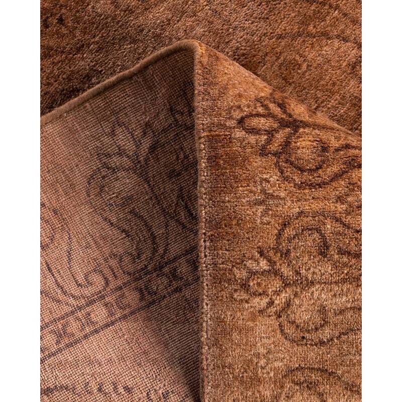 Fine Vibrance One-of-a-Kind Hand-Knotted Runner Rug - Brown, 2' 8" x 12' 4" - 2' 8" x 12' 4"