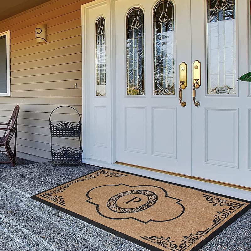 A1HC Abrilina Hand Crafted Heavy Duty Outdoor Monogram Doormat 36"X72"