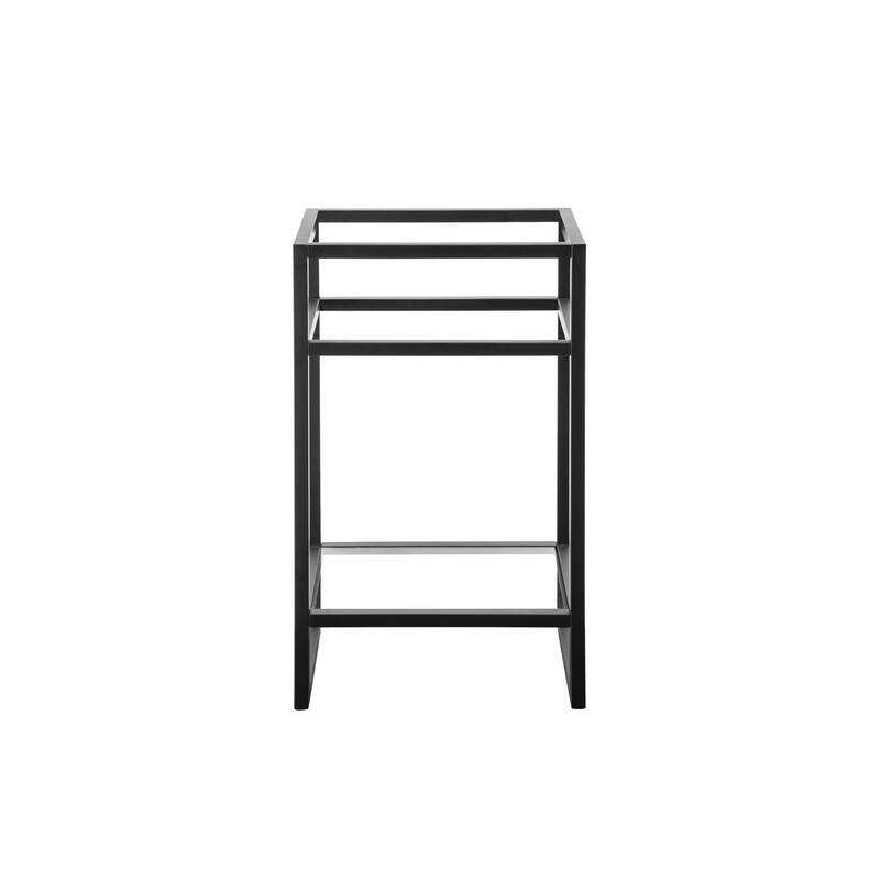 James Martin Vanities Boston 20" Stainless Steel Sink Console, Matte Black w/ White Glossy Composite Stone Top