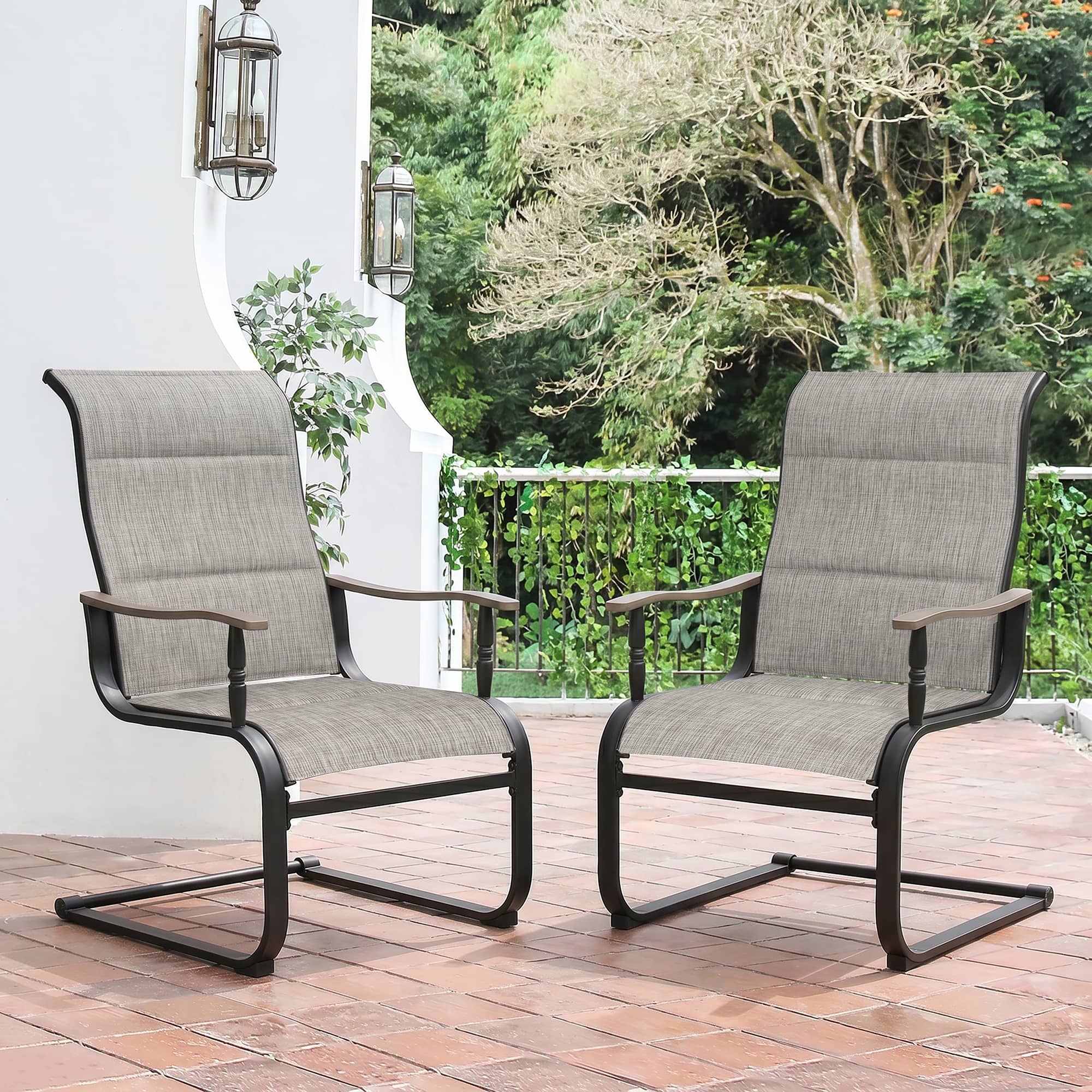 Option Grayish brown with wood-grain curved armrests