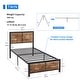 preview thumbnail 21 of 21, VECELO Platform Twin Size Kids Bed Frame with Wood Headboard,Twin Size Bed Set of 2, 3 Colors
