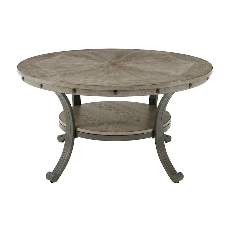 Linon Franklin Industrial Round Coffee Table