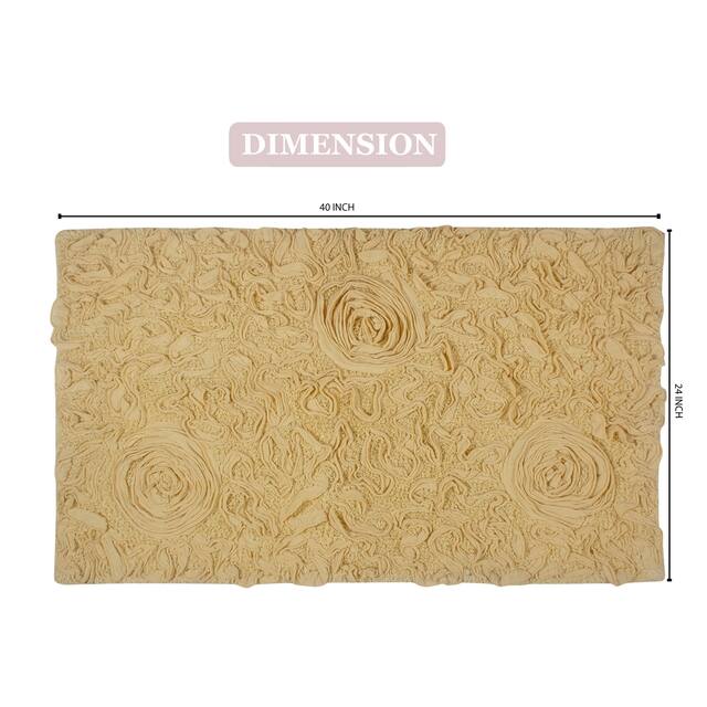 Home Weavers Bellflower Collection Absorbent Cotton Machine Washable Bath Rug