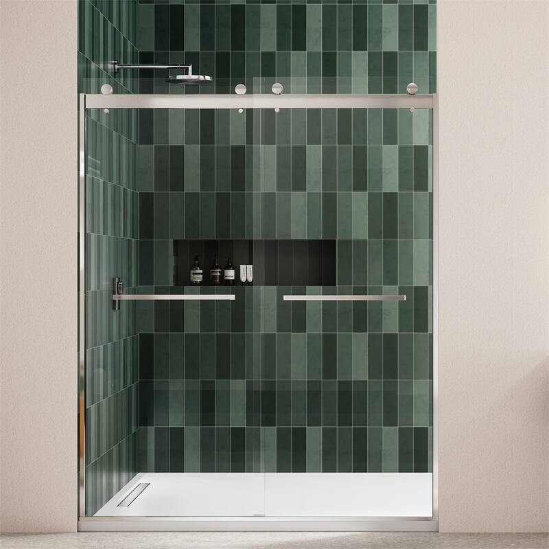 Bathroom Glass Shower Sliding Door with 5/16" Tempered Glass