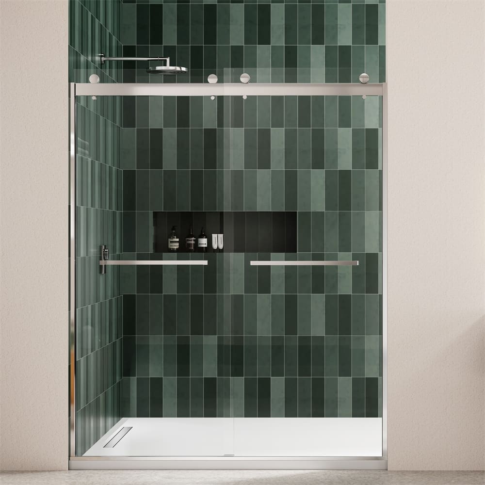 Bathroom Glass Shower Sliding Door with 5/16" Tempered Glass