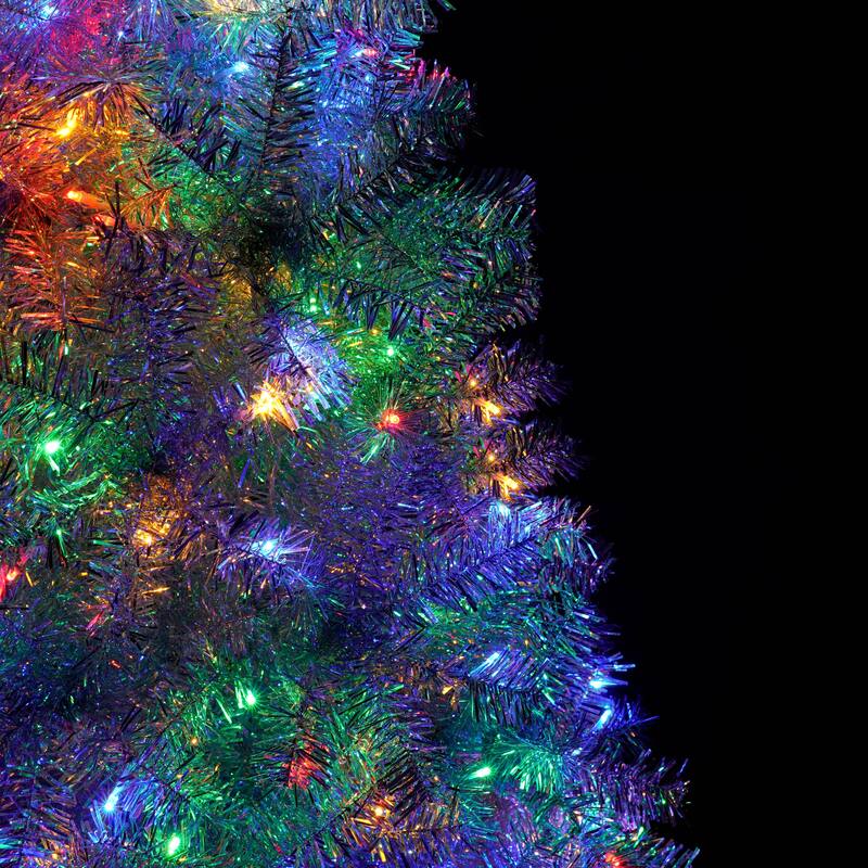 White 6 FT Christmas Tree with 300 Colorful LED Lights and Star Topper 6 Foot Bed Bath