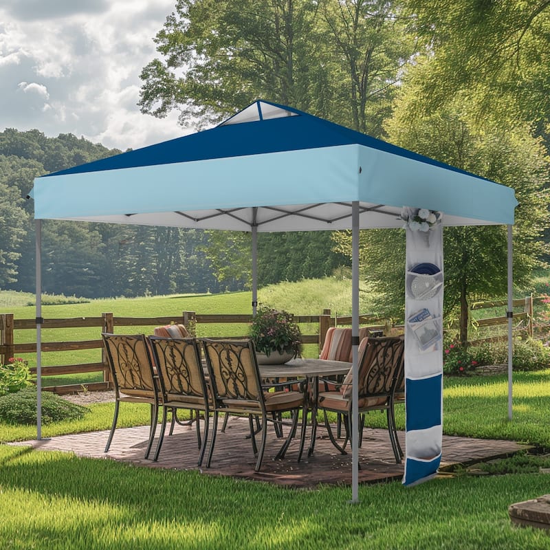 10' x 10' Pop Up Outdoor Canopy Tent Commercial Instant Reinforce Canopies with Wheel Carry Bag & Storage Pocket