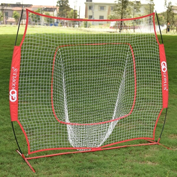 5×5’ Baseball Softball Practice Hitting Batting Training Net Bow Frame Black Bag