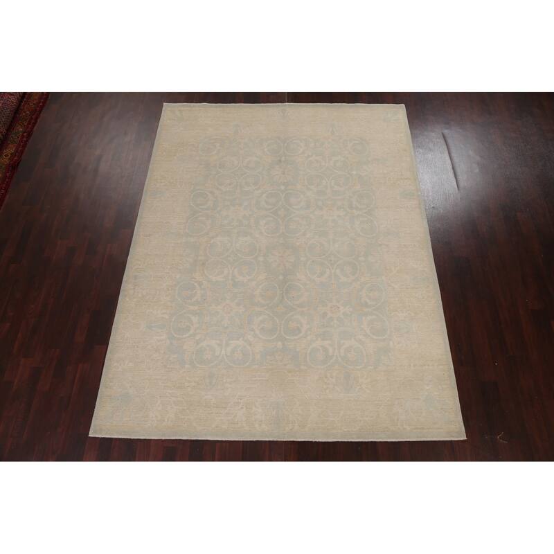 Vegetable Dye Muted Khotan Turkish Oriental Wool Area Rug Hand-knotted - 7'10" x 10'3"